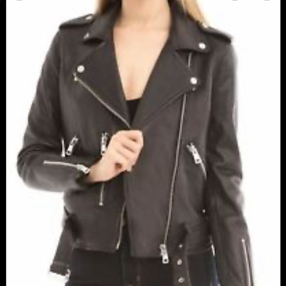 Beautiful Lambskin Leather Black Moto Jacket by Belle Vere